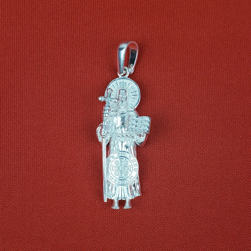 925‎ sterling silver Saint benedict pendant